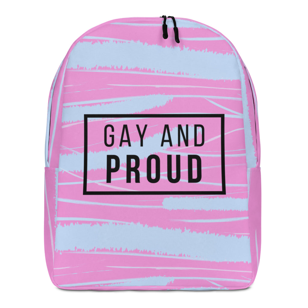  Gay And Proud Minimalist Backpack by Queer In The World Originals sold by Queer In The World: The Shop - LGBT Merch Fashion