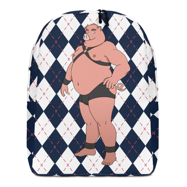  Gay Pig Minimalist Backpack by Queer In The World Originals sold by Queer In The World: The Shop - LGBT Merch Fashion
