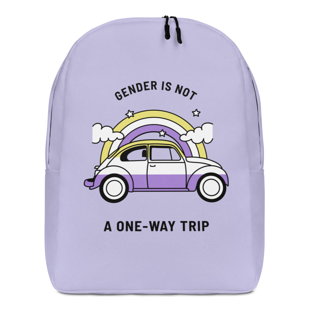  Gender Is Not A One-Way Trip Minimalist Backpack by Queer In The World Originals sold by Queer In The World: The Shop - LGBT Merch Fashion