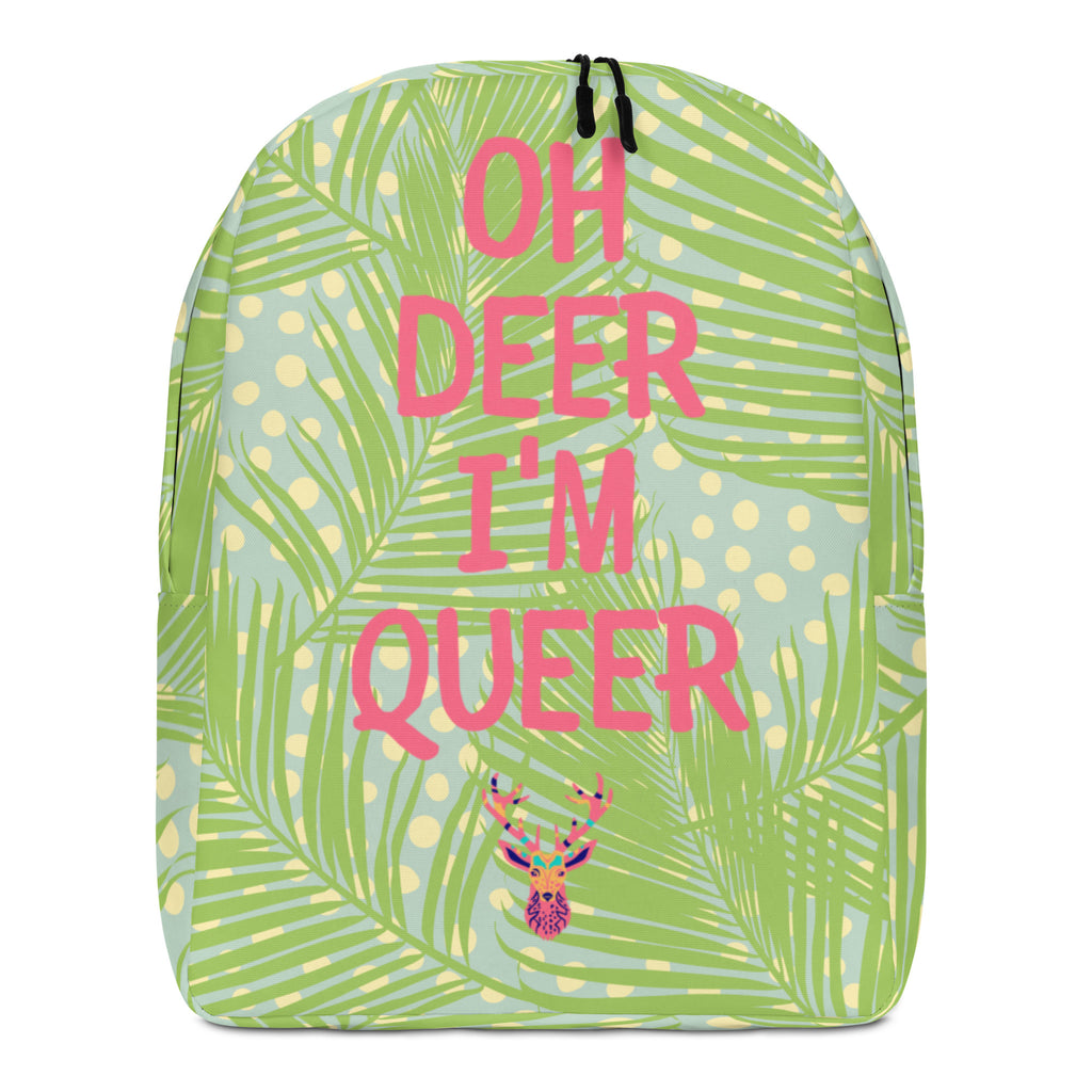  Oh Deer I'm Queer Minimalist Backpack by Queer In The World Originals sold by Queer In The World: The Shop - LGBT Merch Fashion