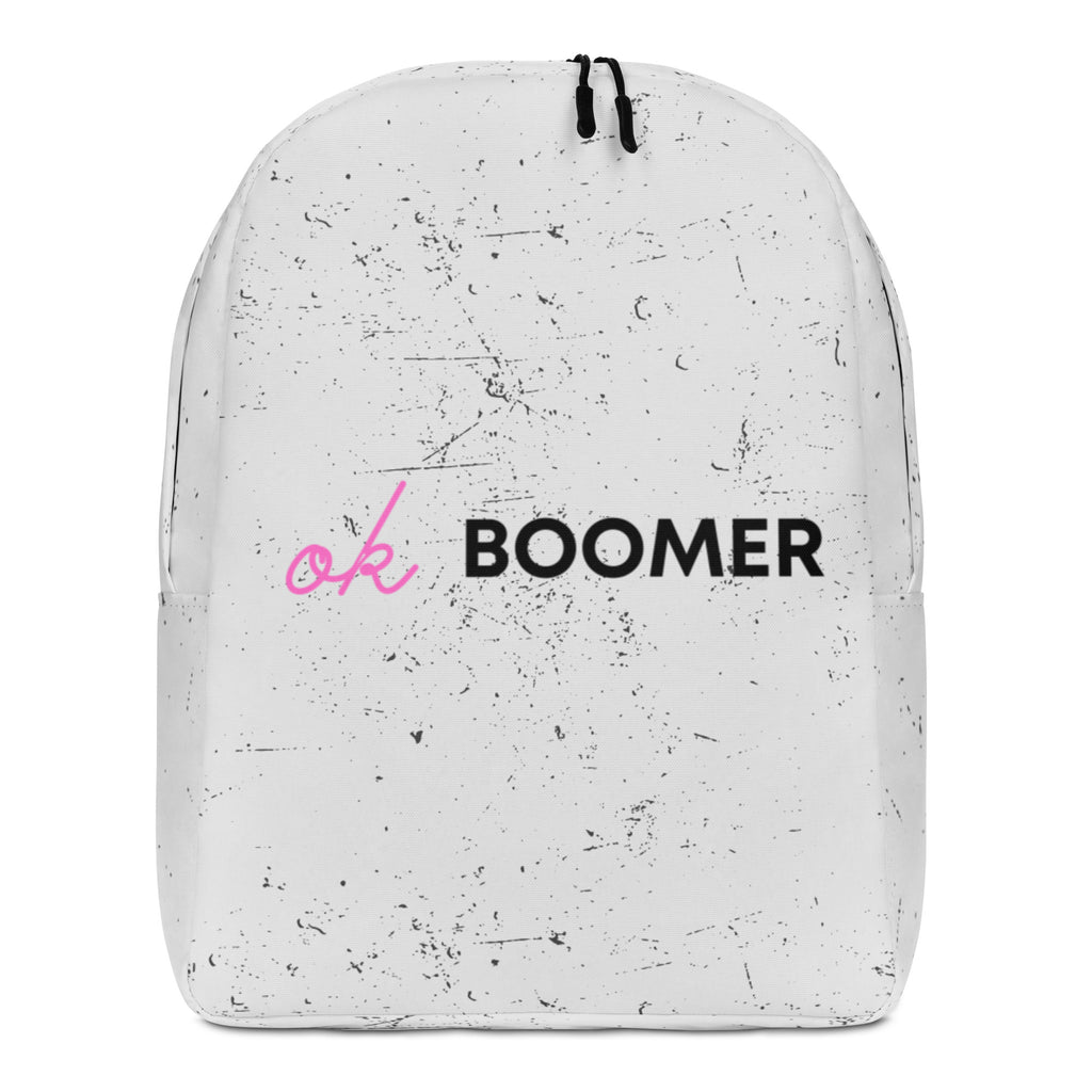  Ok Boomer Minimalist Backpack by Queer In The World Originals sold by Queer In The World: The Shop - LGBT Merch Fashion
