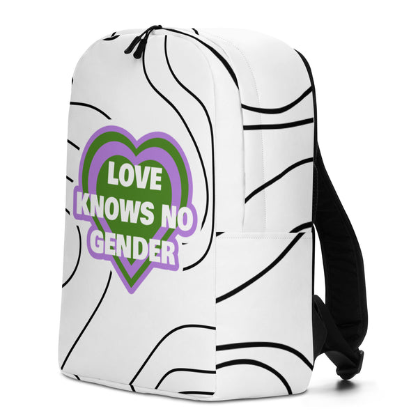  Love Knows No Gender Minimalist Backpack by Queer In The World Originals sold by Queer In The World: The Shop - LGBT Merch Fashion