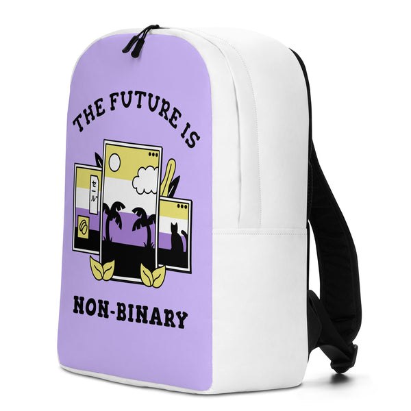  The Future Is Non-Binary Minimalist Backpack by Queer In The World Originals sold by Queer In The World: The Shop - LGBT Merch Fashion