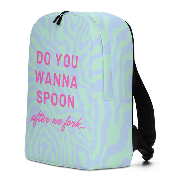  Do You Wanna Spoon After We Fork Minimalist Backpack by Queer In The World Originals sold by Queer In The World: The Shop - LGBT Merch Fashion