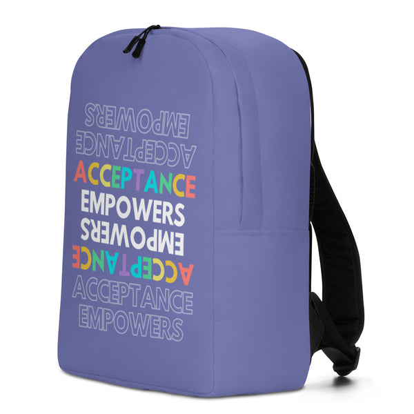  Acceptance Empowers Minimalist Backpack by Queer In The World Originals sold by Queer In The World: The Shop - LGBT Merch Fashion