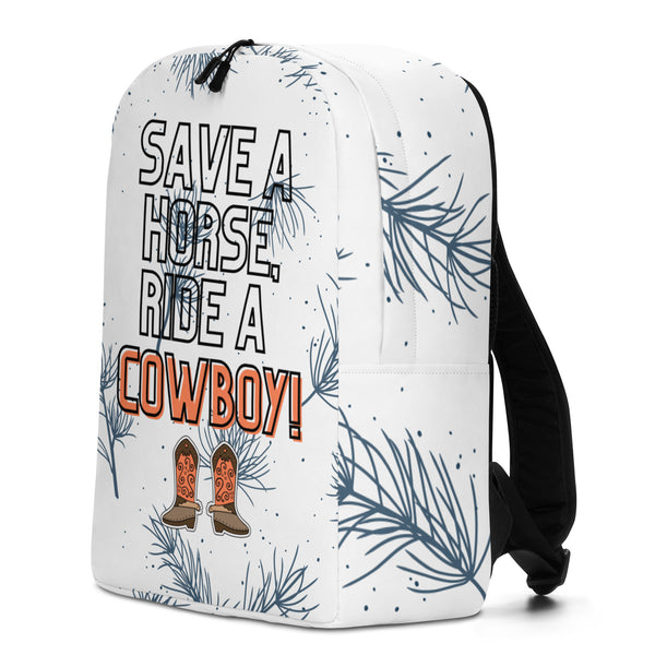  Save A Horse Ride A Cowboy Minimalist Backpack by Queer In The World Originals sold by Queer In The World: The Shop - LGBT Merch Fashion