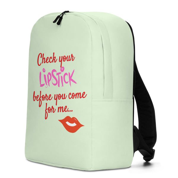  Check Your Lipstick Minimalist Backpack by Queer In The World Originals sold by Queer In The World: The Shop - LGBT Merch Fashion