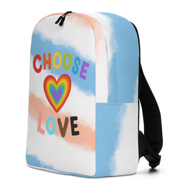  Choose Love Minimalist Backpack by Queer In The World Originals sold by Queer In The World: The Shop - LGBT Merch Fashion