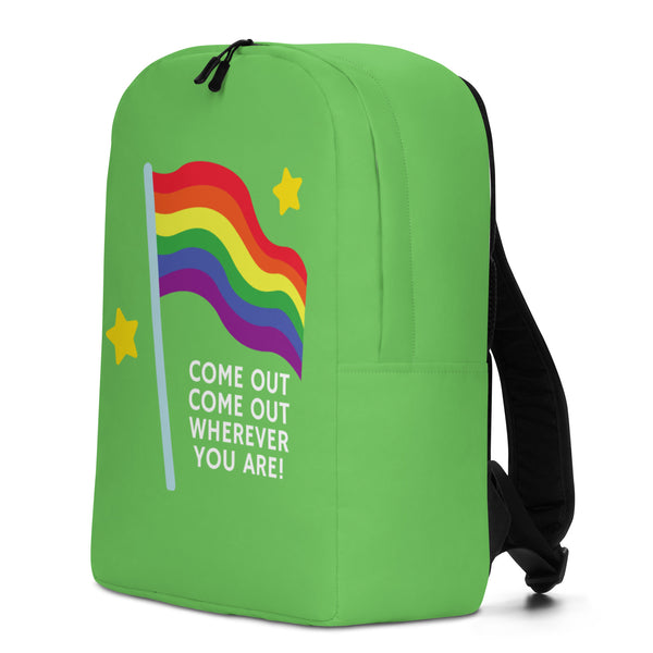  Come Out Come Out Minimalist Backpack by Queer In The World Originals sold by Queer In The World: The Shop - LGBT Merch Fashion