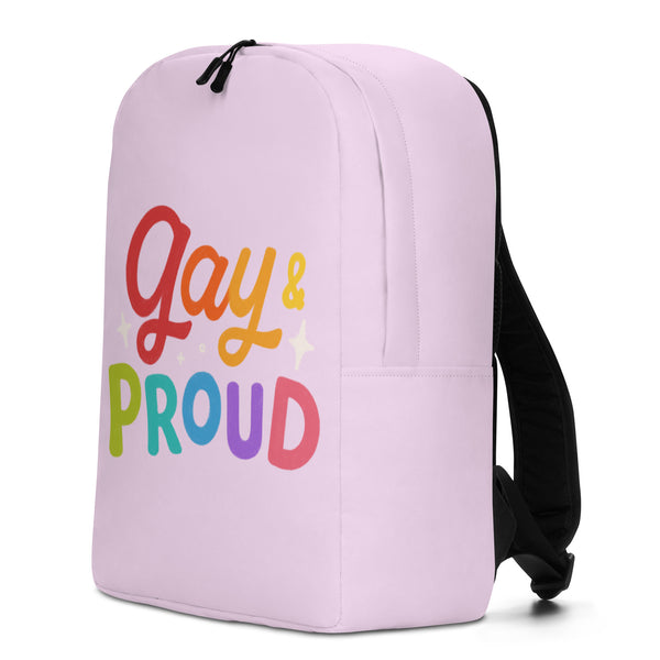  Gay & Proud Minimalist Backpack by Queer In The World Originals sold by Queer In The World: The Shop - LGBT Merch Fashion