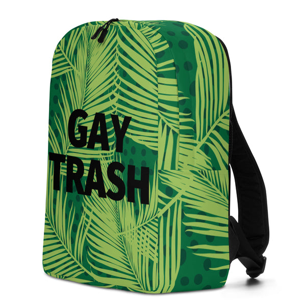  Gay Trash (Black Text) Minimalist Backpack by Queer In The World Originals sold by Queer In The World: The Shop - LGBT Merch Fashion