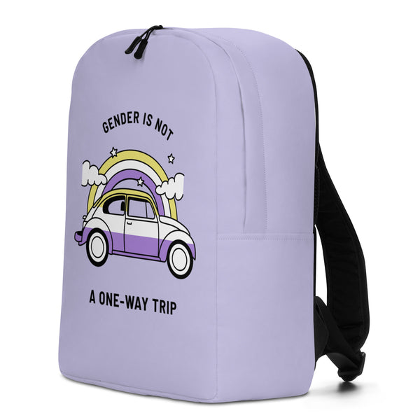  Gender Is Not A One-Way Trip Minimalist Backpack by Queer In The World Originals sold by Queer In The World: The Shop - LGBT Merch Fashion