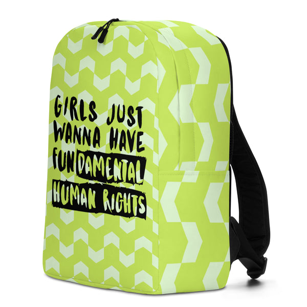  Girls Just Wanna Have Fundamental Human Rights Minimalist Backpack by Queer In The World Originals sold by Queer In The World: The Shop - LGBT Merch Fashion