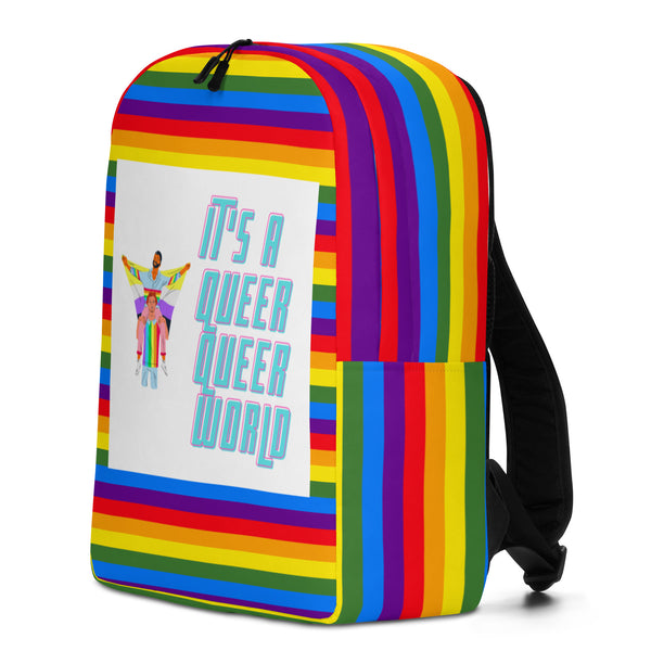  It's A Queer Queer World Minimalist Backpack by Queer In The World Originals sold by Queer In The World: The Shop - LGBT Merch Fashion