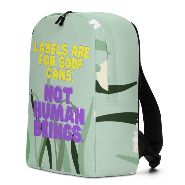  Labels Are For Soup Cans Minimalist Backpack by Queer In The World Originals sold by Queer In The World: The Shop - LGBT Merch Fashion