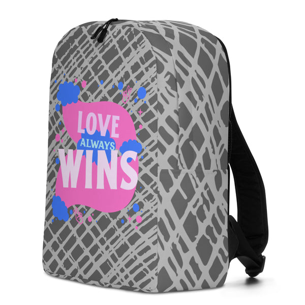  Love Always Wins Minimalist Backpack by Queer In The World Originals sold by Queer In The World: The Shop - LGBT Merch Fashion
