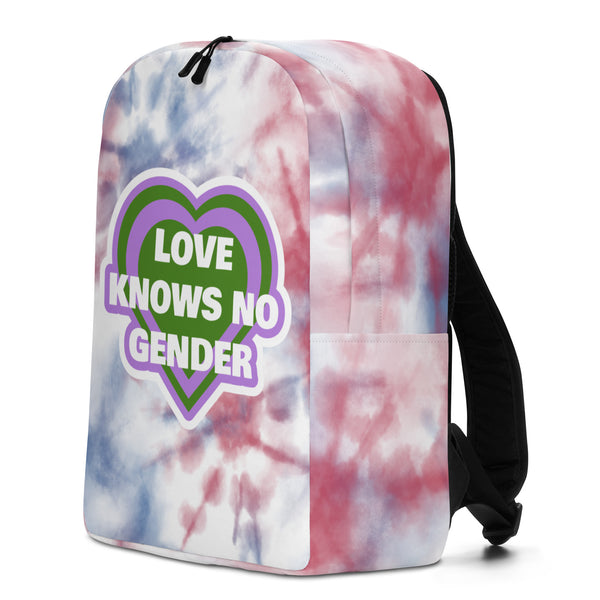  Love Knows No Gender Genderqueer Minimalist Backpack by Queer In The World Originals sold by Queer In The World: The Shop - LGBT Merch Fashion