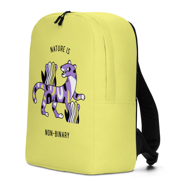  Nature Is Non-Binary Minimalist Backpack by Queer In The World Originals sold by Queer In The World: The Shop - LGBT Merch Fashion