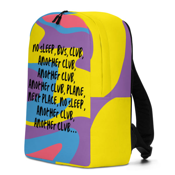  No Sleep, Bus, Club, Another Club Minimalist Backpack by Queer In The World Originals sold by Queer In The World: The Shop - LGBT Merch Fashion