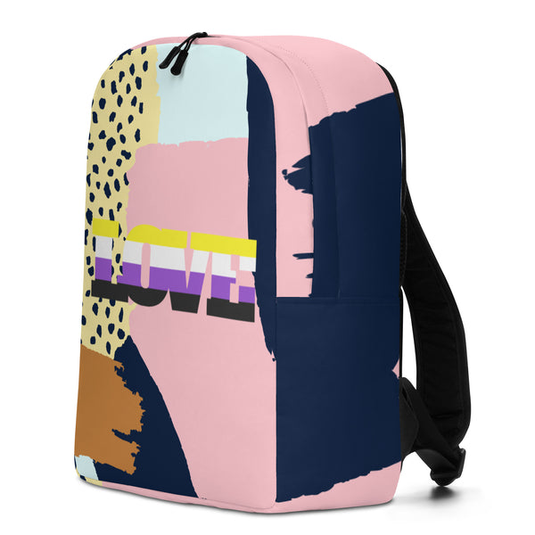  Non-Binary Love Minimalist Backpack by Queer In The World Originals sold by Queer In The World: The Shop - LGBT Merch Fashion