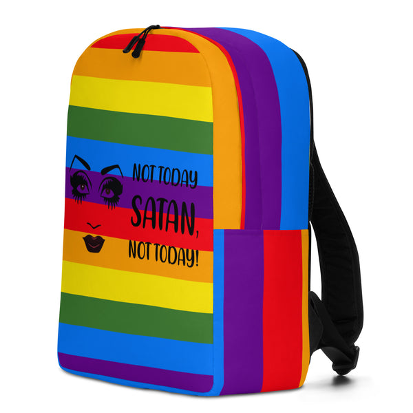  Not Today Satan Minimalist Backpack by Queer In The World Originals sold by Queer In The World: The Shop - LGBT Merch Fashion