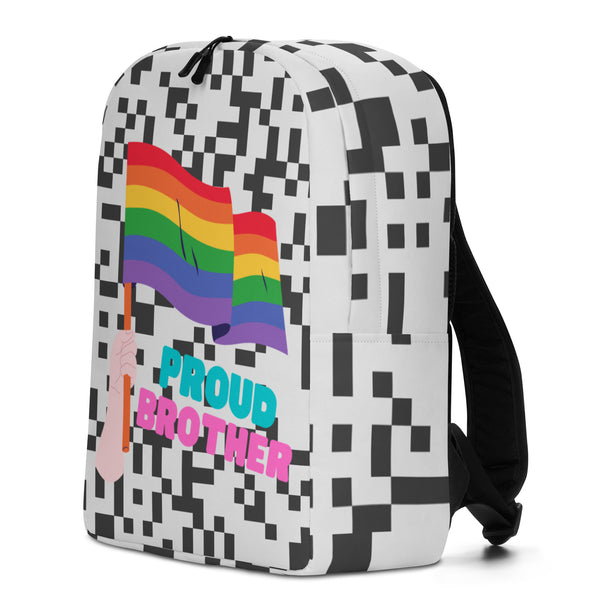  Proud Brother Minimalist Backpack by Queer In The World Originals sold by Queer In The World: The Shop - LGBT Merch Fashion