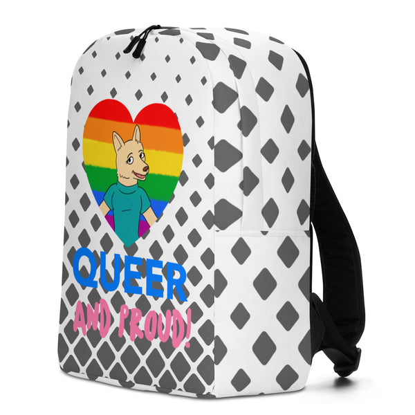  Queer And Proud Minimalist Backpack by Queer In The World Originals sold by Queer In The World: The Shop - LGBT Merch Fashion