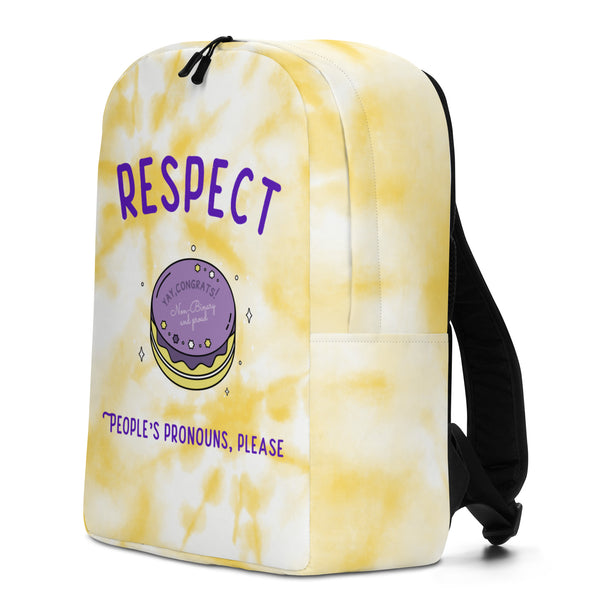  Respect People's Pronouns Please Minimalist Backpack by Queer In The World Originals sold by Queer In The World: The Shop - LGBT Merch Fashion