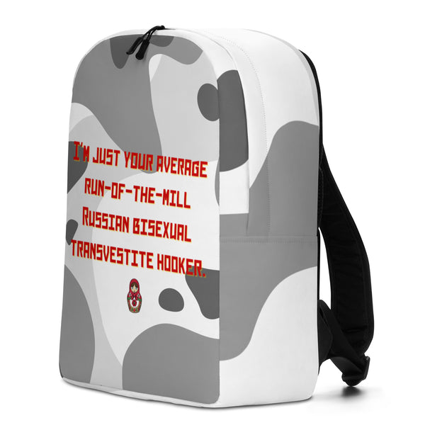  Russian Bisexual Transvestite Hooker Minimalist Backpack by Queer In The World Originals sold by Queer In The World: The Shop - LGBT Merch Fashion