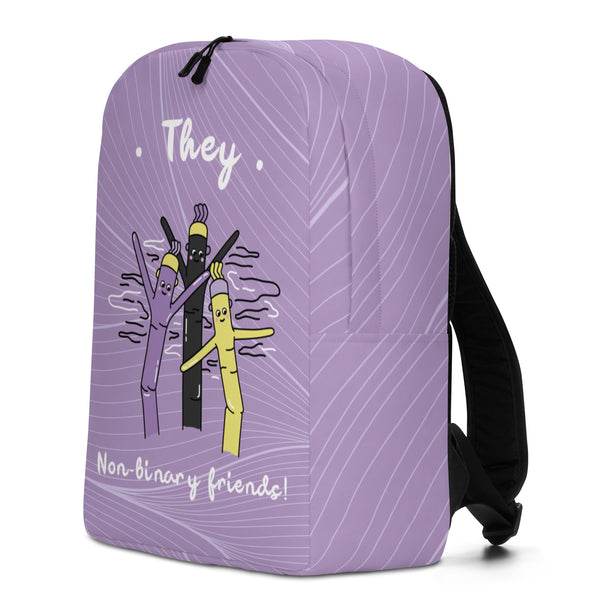  They Non-Binary Friends Minimalist Backpack by Queer In The World Originals sold by Queer In The World: The Shop - LGBT Merch Fashion