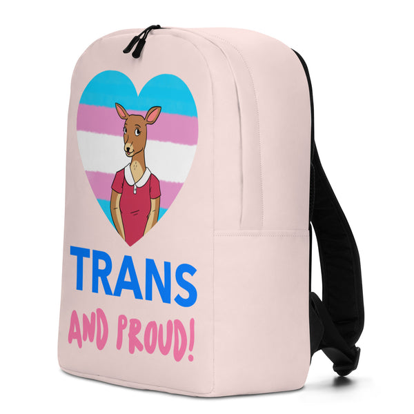  Trans And Proud Minimalist Backpack by Queer In The World Originals sold by Queer In The World: The Shop - LGBT Merch Fashion