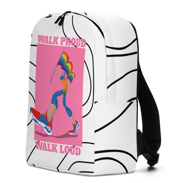  Walk Proud Walk Loud Minimalist Backpack by Queer In The World Originals sold by Queer In The World: The Shop - LGBT Merch Fashion