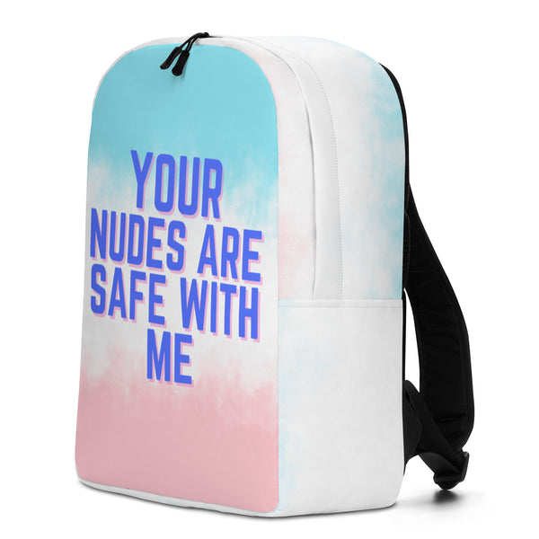  Your Nudes Are Safe With Me Minimalist Backpack by Queer In The World Originals sold by Queer In The World: The Shop - LGBT Merch Fashion