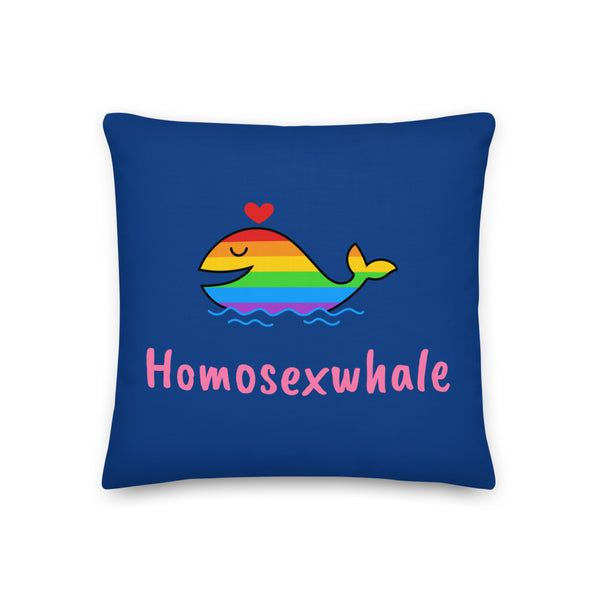  Homosexwhale Premium Pillow by Queer In The World Originals sold by Queer In The World: The Shop - LGBT Merch Fashion