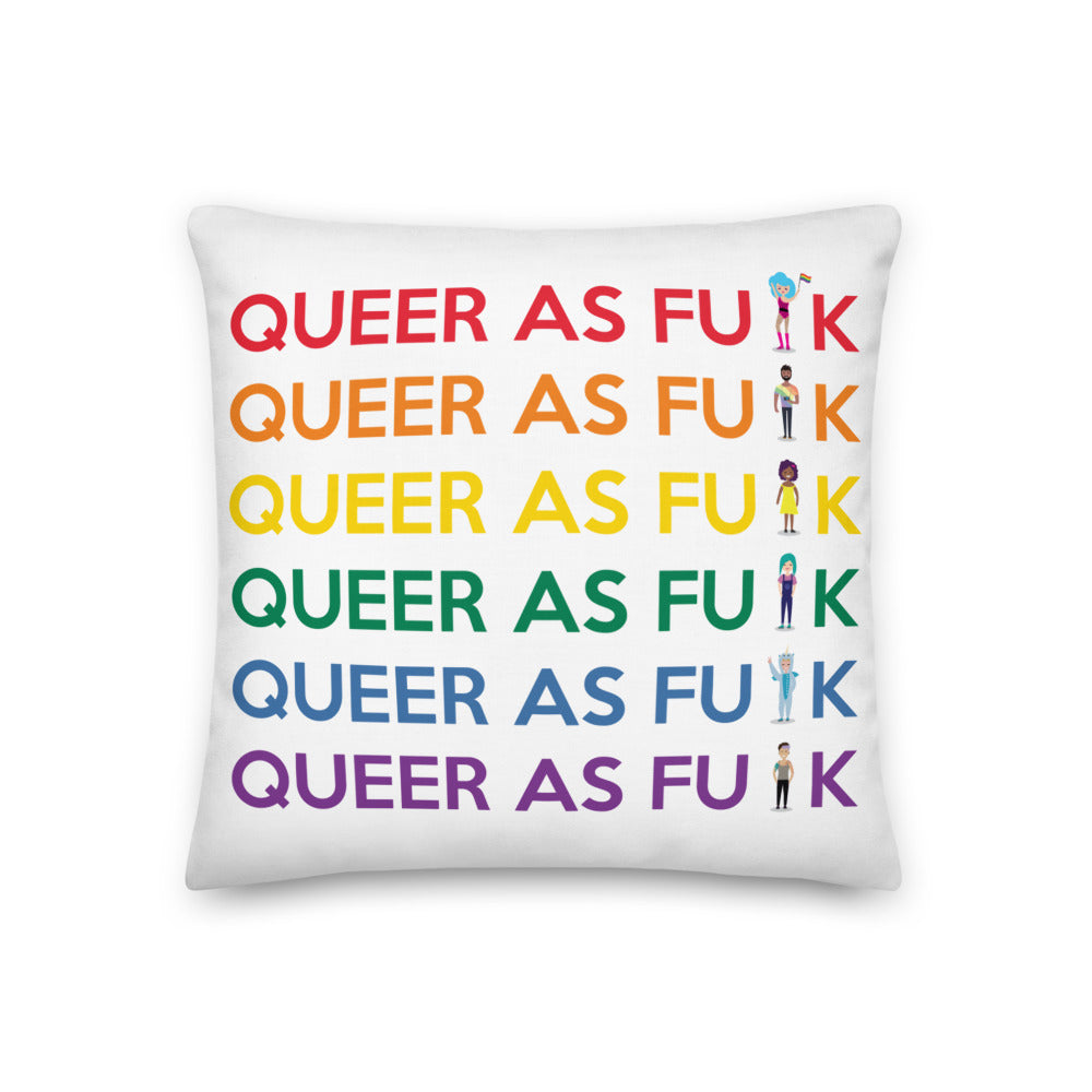  Queer As Fu#k Premium Pillow by Queer In The World Originals sold by Queer In The World: The Shop - LGBT Merch Fashion