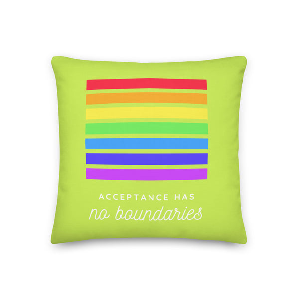  Acceptance Has No Boundaries Pillow by Queer In The World Originals sold by Queer In The World: The Shop - LGBT Merch Fashion