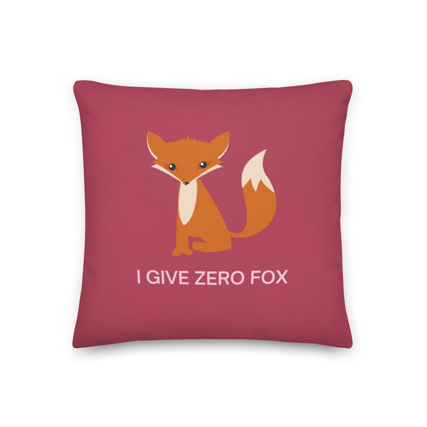  I Give Zero Fox Pillow by Queer In The World Originals sold by Queer In The World: The Shop - LGBT Merch Fashion
