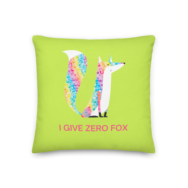  I Give Zero Fox Glitter Pillow by Queer In The World Originals sold by Queer In The World: The Shop - LGBT Merch Fashion