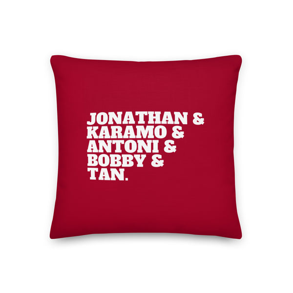  Jonathan & Karamo & Antoni & Bobby & Tan Pillow by Queer In The World Originals sold by Queer In The World: The Shop - LGBT Merch Fashion