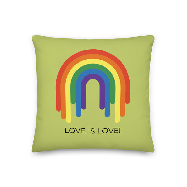  Love Is Love Rainbow Pillow by Queer In The World Originals sold by Queer In The World: The Shop - LGBT Merch Fashion