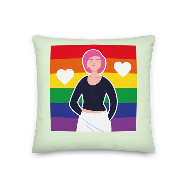  Queer Love Is Love Is Love Pillow by Queer In The World Originals sold by Queer In The World: The Shop - LGBT Merch Fashion