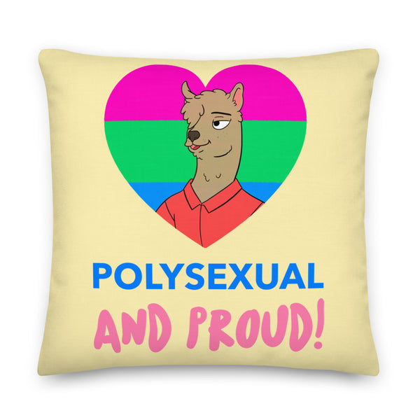  Polysexual And Proud Premium Pillow by Queer In The World Originals sold by Queer In The World: The Shop - LGBT Merch Fashion