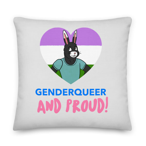  Genderqueer And Proud Premium Pillow by Queer In The World Originals sold by Queer In The World: The Shop - LGBT Merch Fashion