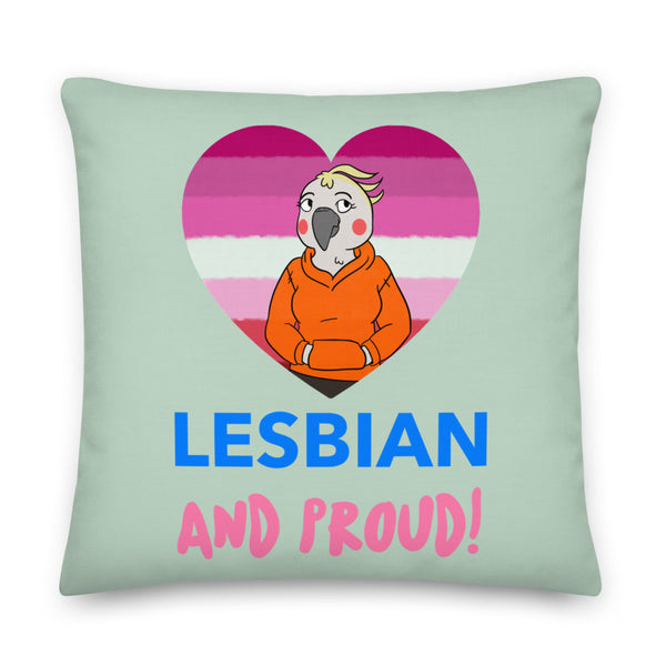  Lesbian And Proud Premium Pillow by Queer In The World Originals sold by Queer In The World: The Shop - LGBT Merch Fashion