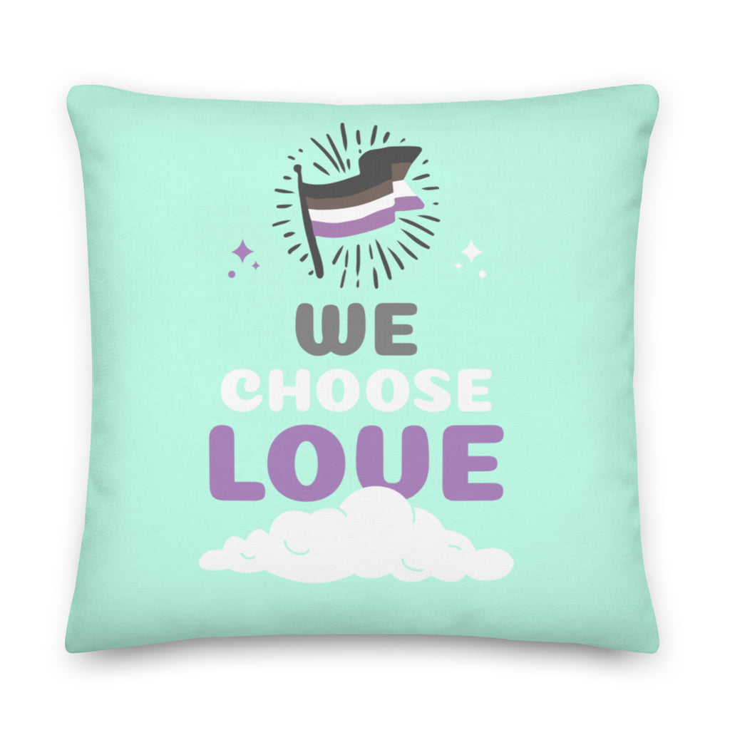  Asexual We Choose Love Pillow by Queer In The World Originals sold by Queer In The World: The Shop - LGBT Merch Fashion