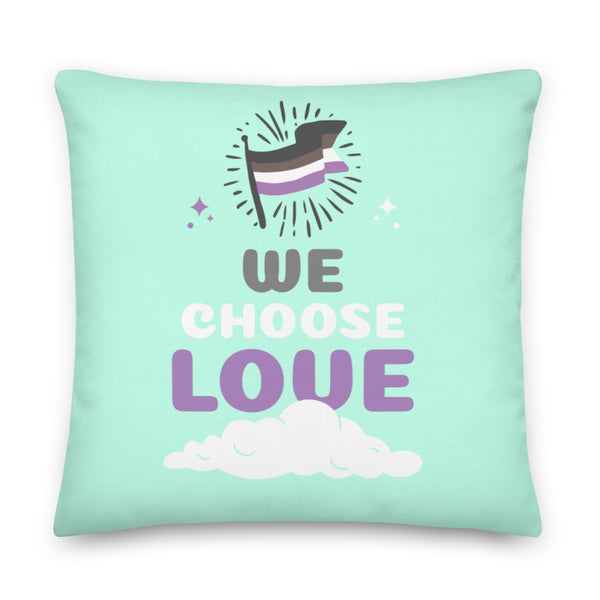  Asexual We Choose Love Pillow by Queer In The World Originals sold by Queer In The World: The Shop - LGBT Merch Fashion