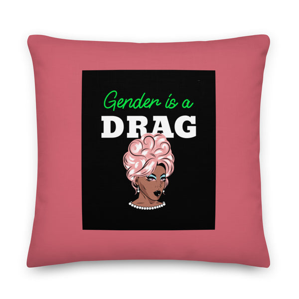  Gender Is A Drag Pillow by Queer In The World Originals sold by Queer In The World: The Shop - LGBT Merch Fashion