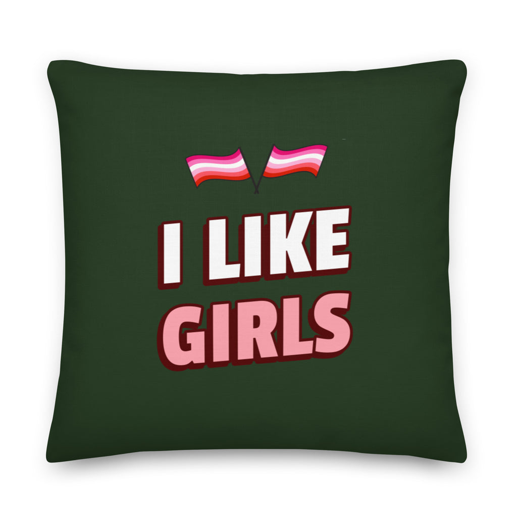  I Like Girls Pillow by Queer In The World Originals sold by Queer In The World: The Shop - LGBT Merch Fashion