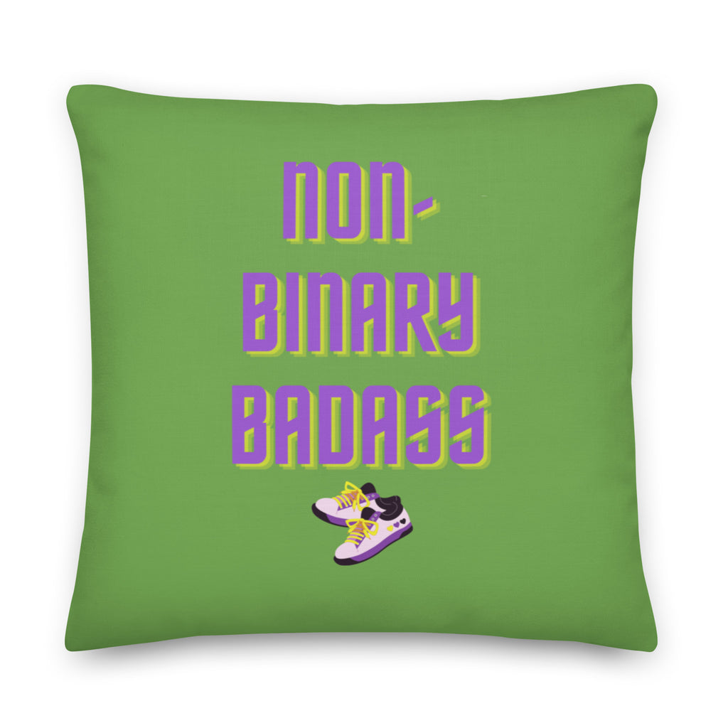  Non-binary Badass Pillow by Queer In The World Originals sold by Queer In The World: The Shop - LGBT Merch Fashion