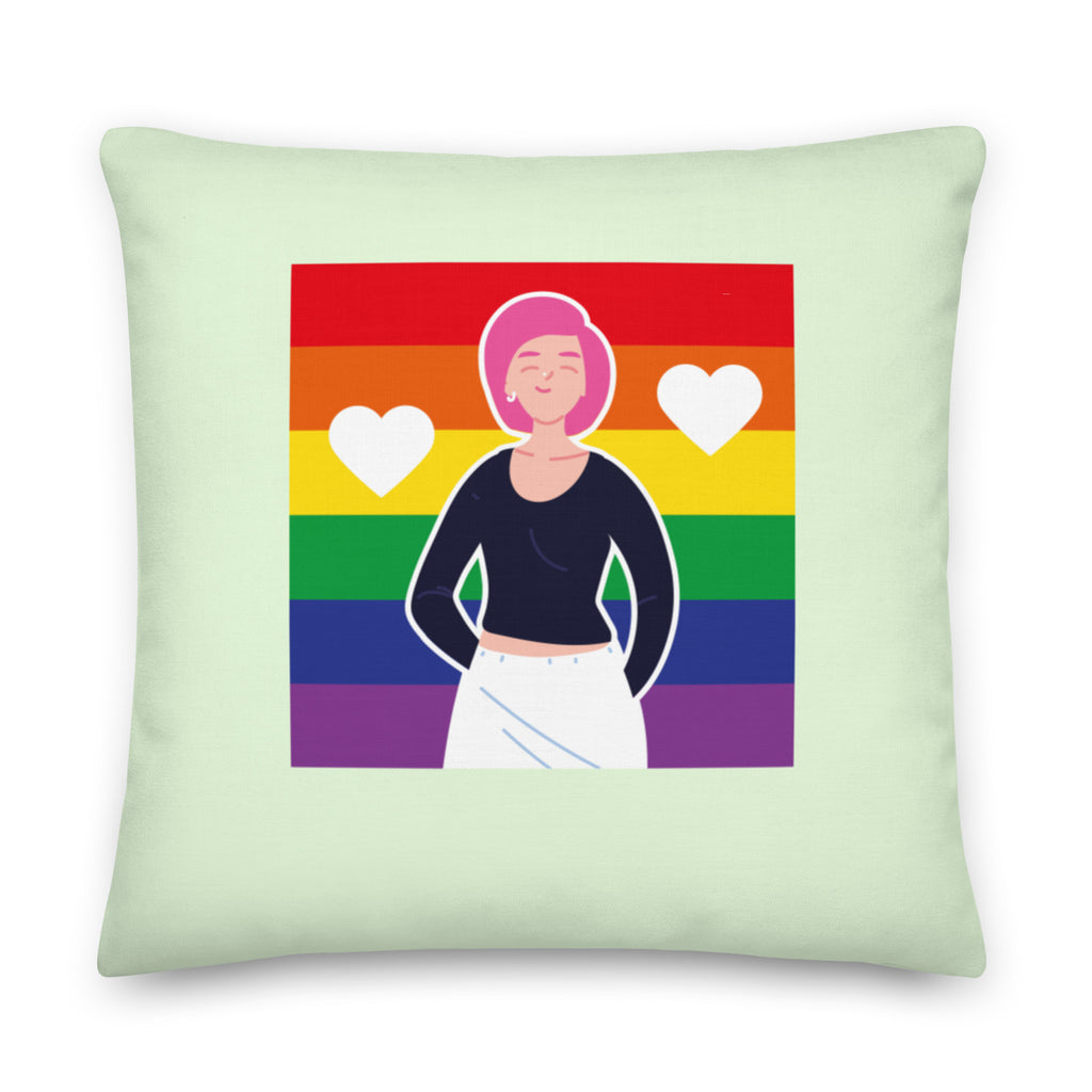  Queer Love Is Love Is Love Pillow by Queer In The World Originals sold by Queer In The World: The Shop - LGBT Merch Fashion